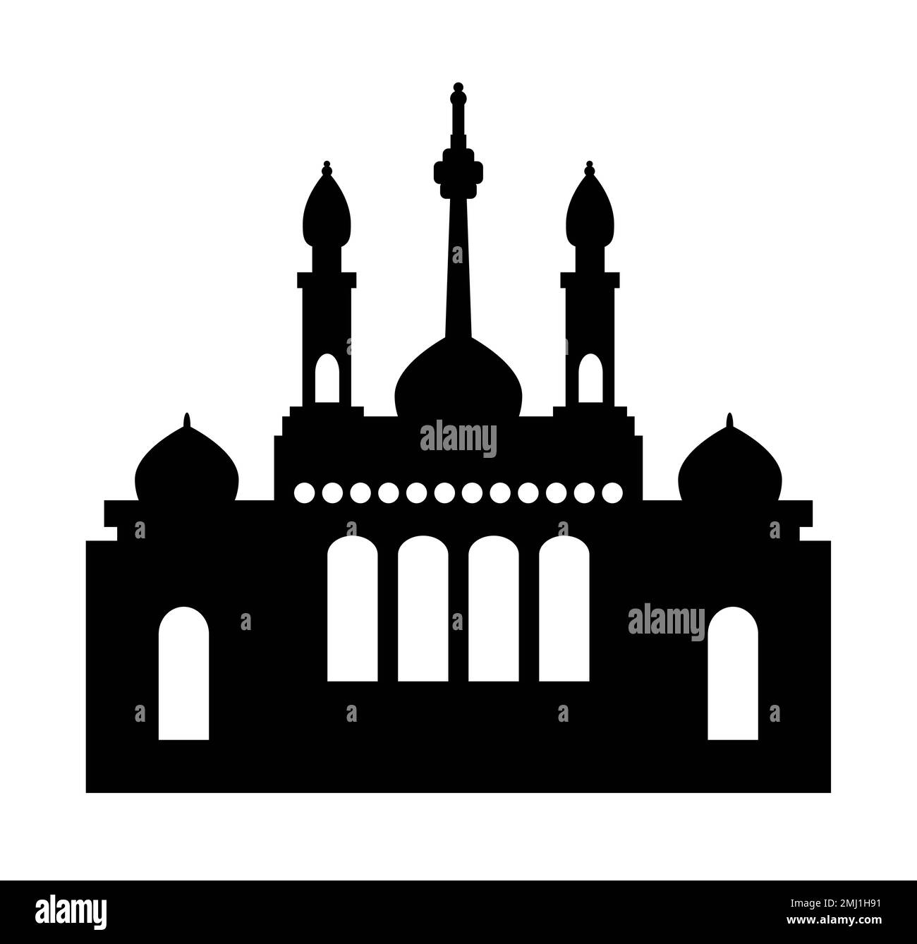 Ramadan mosque building silhouette These structures are also great for use in architectural designs their tall towers make them perfect focal points. Stock Vector