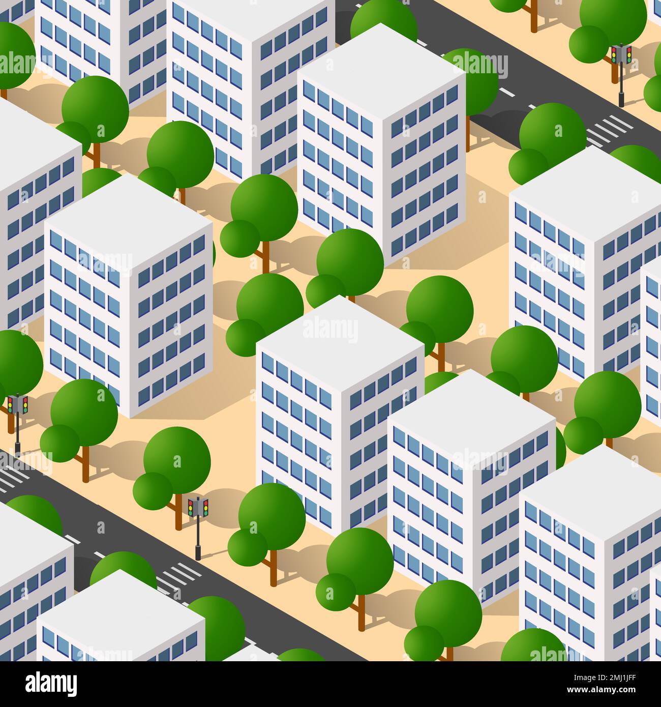 Isometric 3D illustration city urban area with a lot of houses and ...