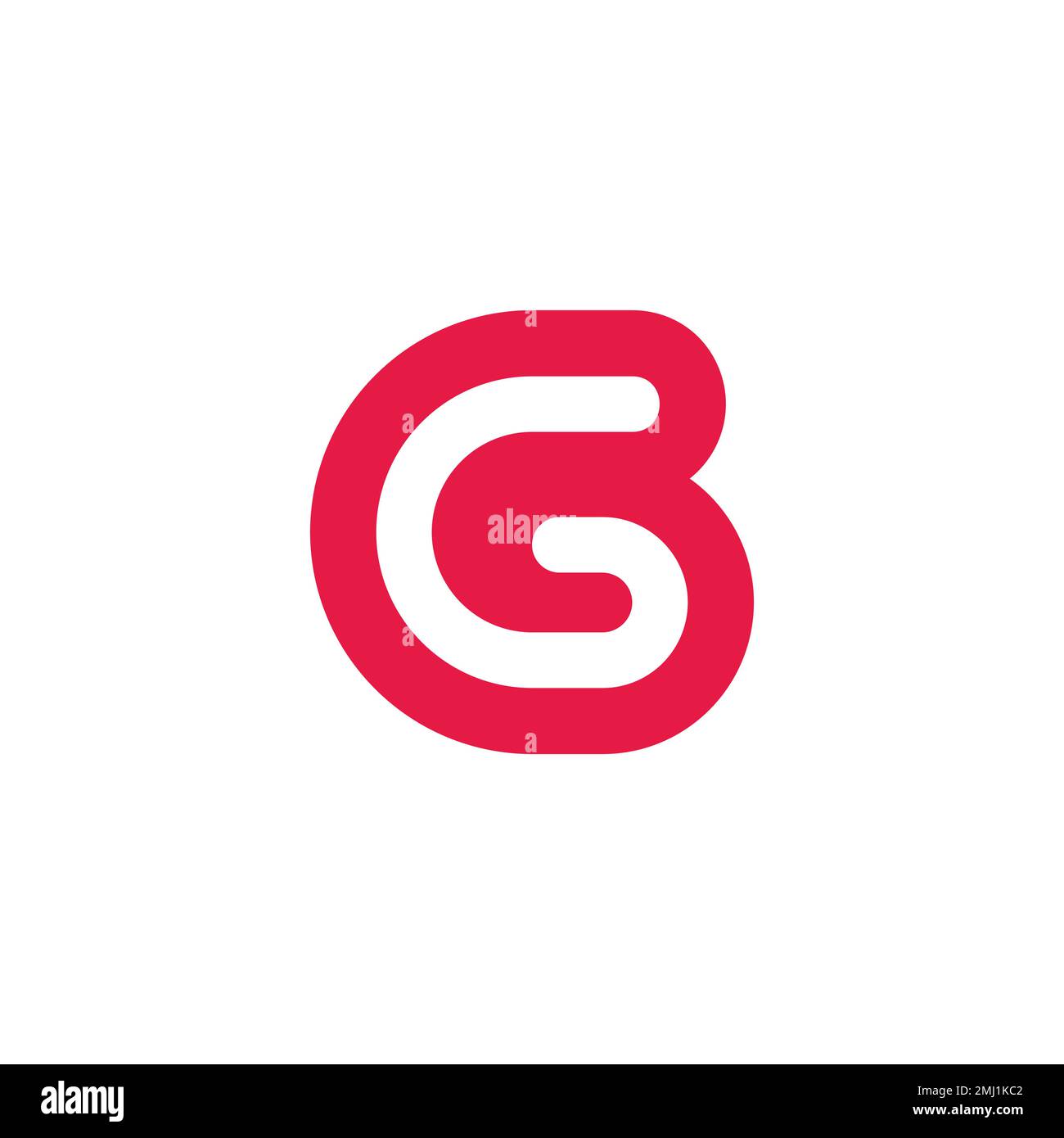 letter gb outline curves cute logo vector Stock Vector