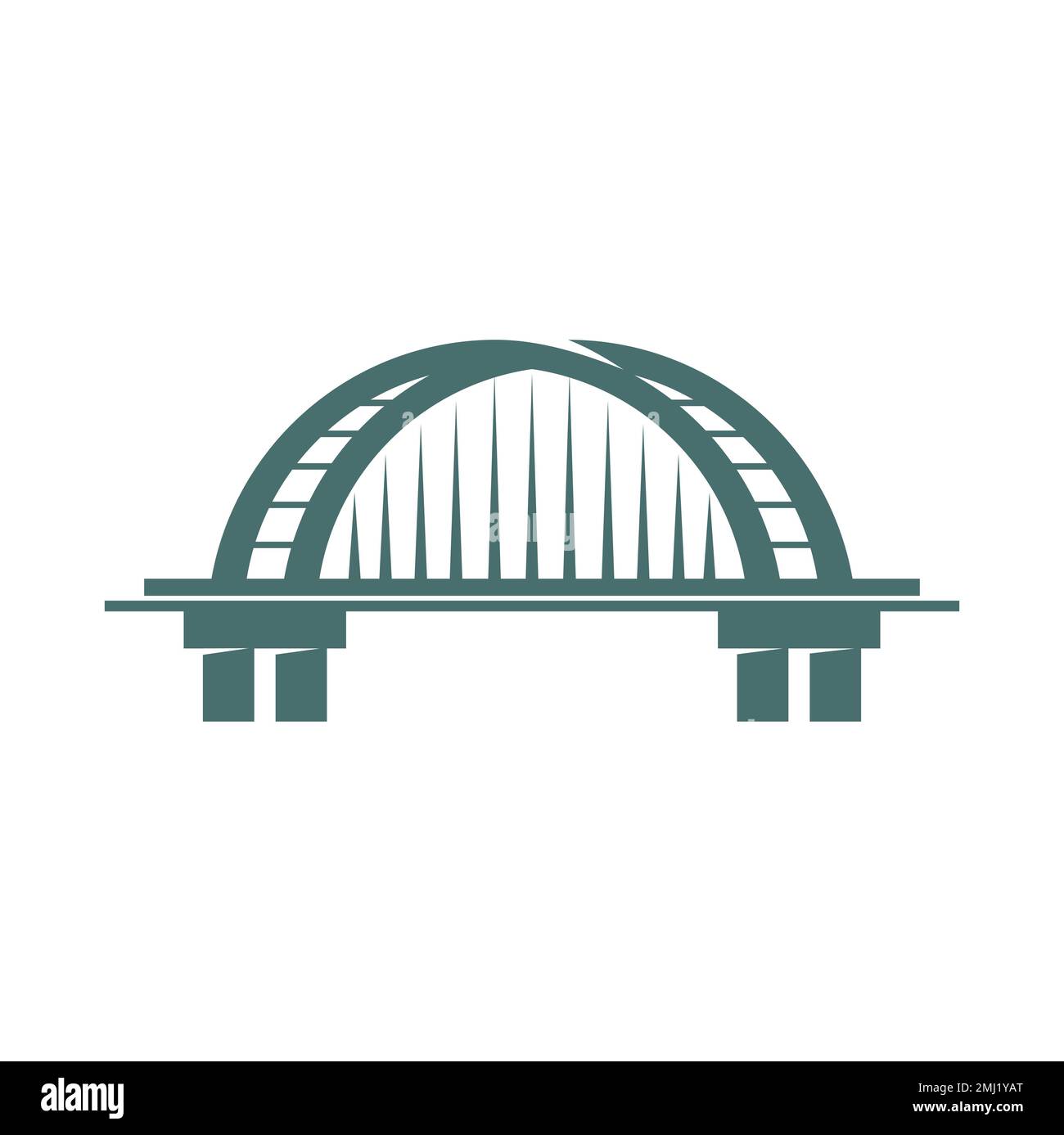 Bridge icon. Business company retro emblem, transportation or