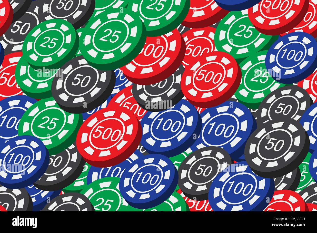 Poker Color Chips Seamless Pattern 3D Illustration Stock Vector Image