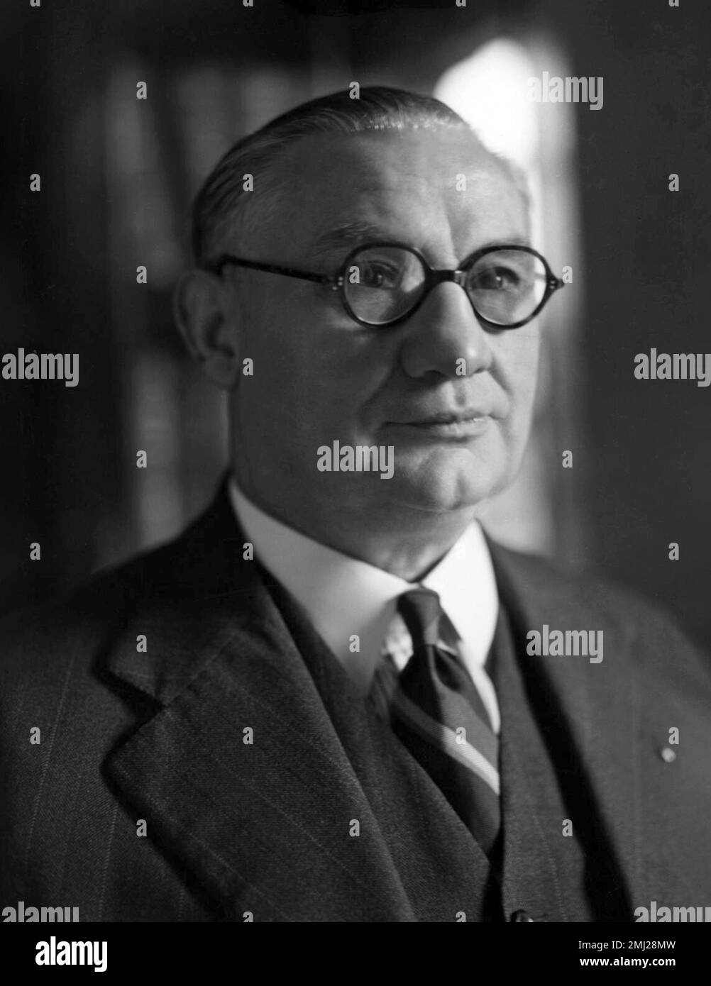 Ernest Bevin. Portrait of the Labour politician, Ernest Bevin (1881-1951) by Arthur Boughey, 1942. Stock Photo