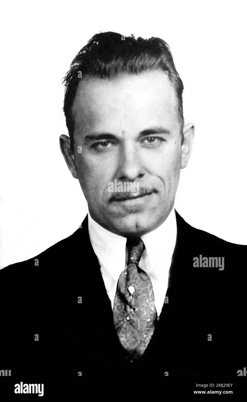John Dillinger. FBI mug shot of the American gangster, John Herbert Dillinger (1903-1934) Stock Photo