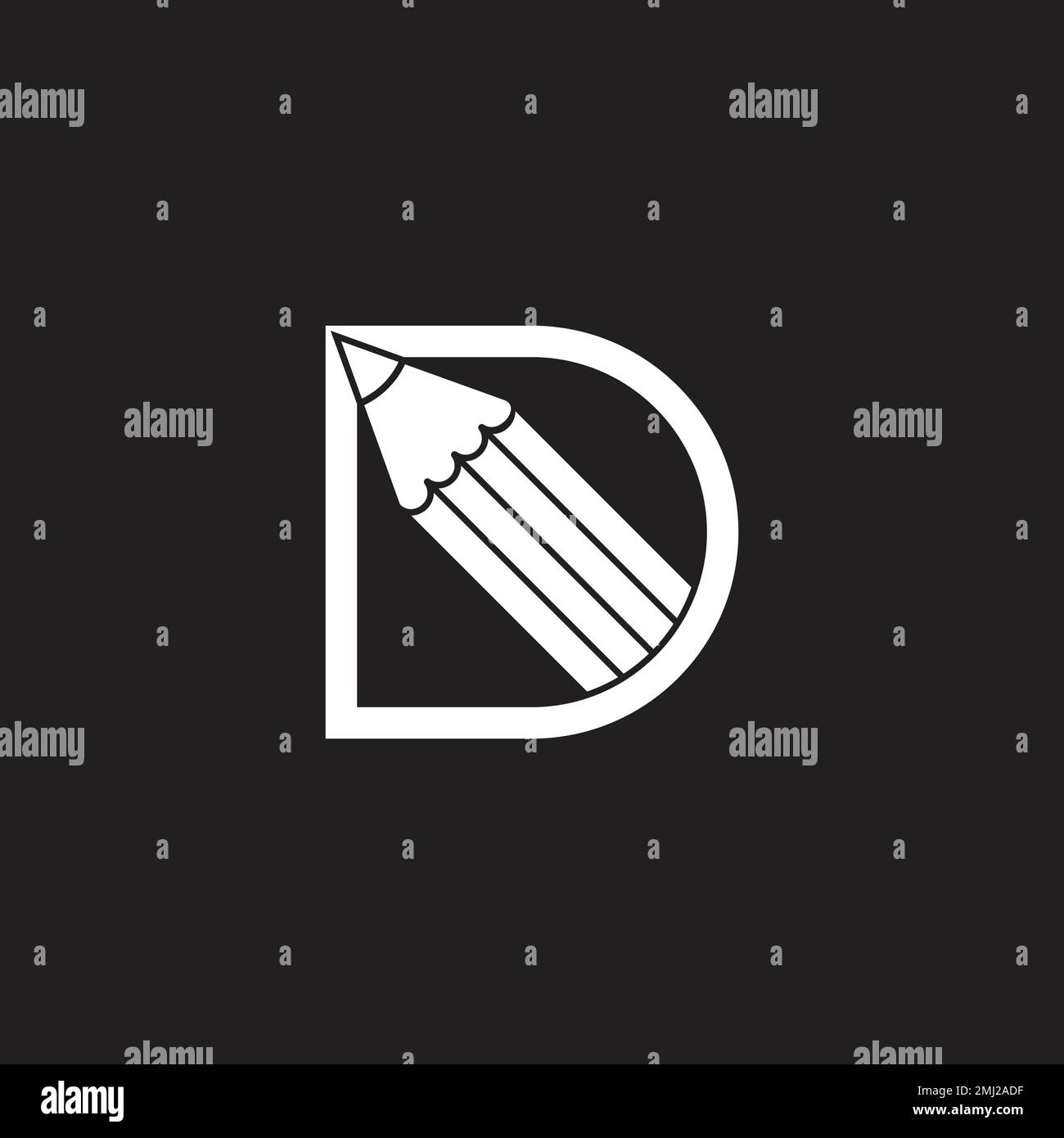 letter d pencil paper fast design logo vector Stock Vector