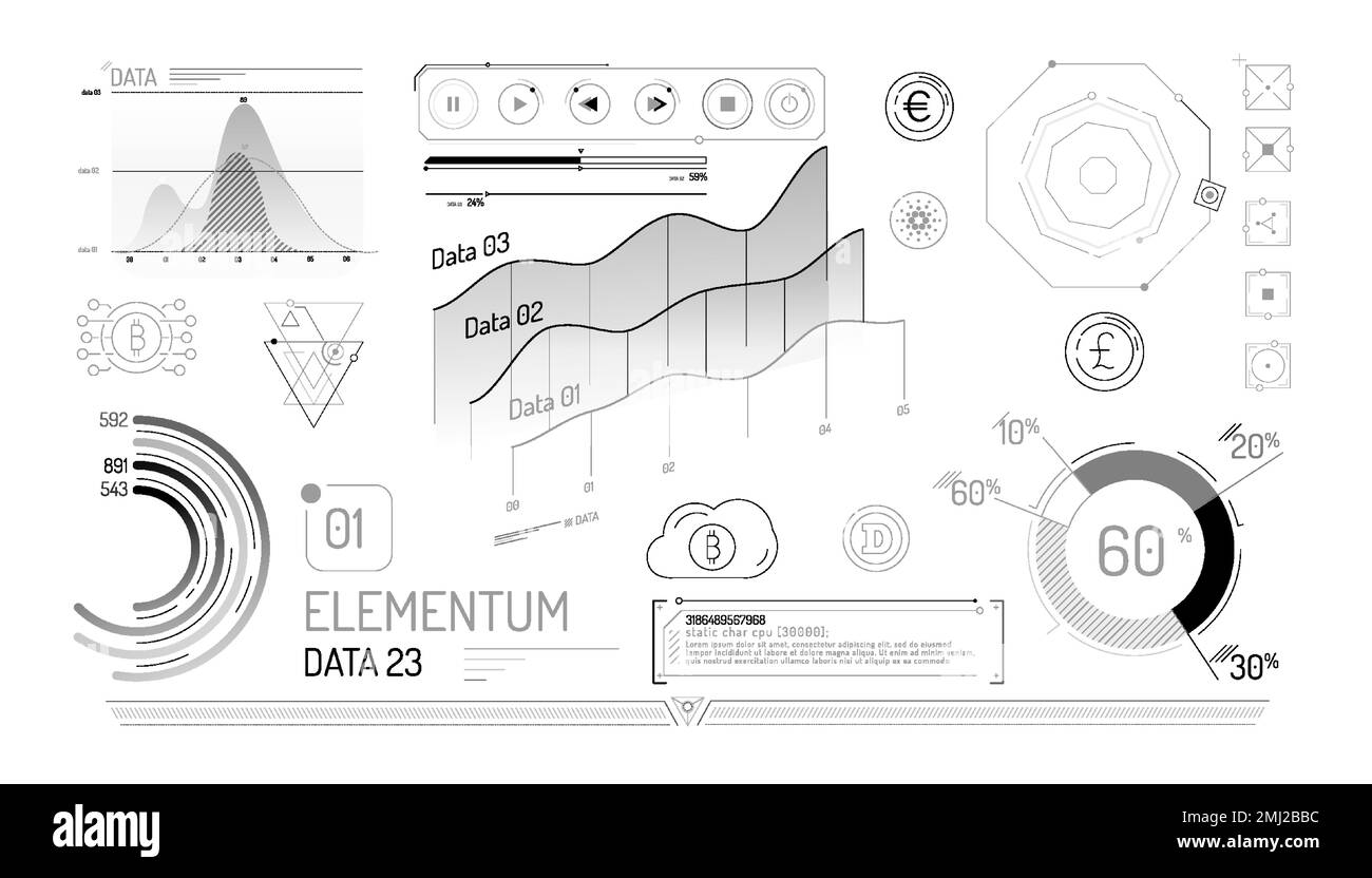 Set of infographic elements about cryptocurrency and financial data  management Stock Vector Image & Art - Alamy