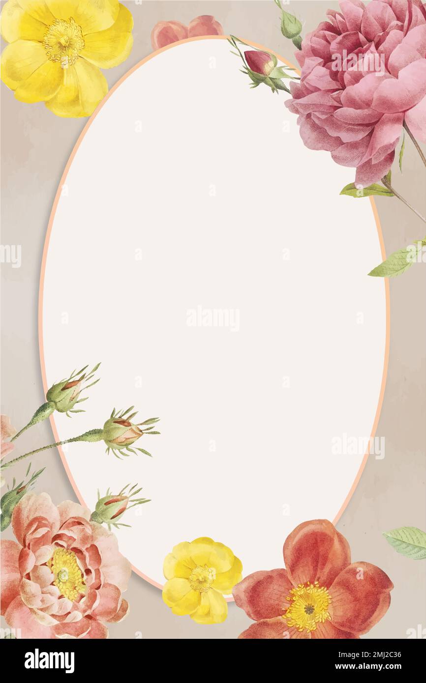 Colorful ornate floral vector frame Stock Vector