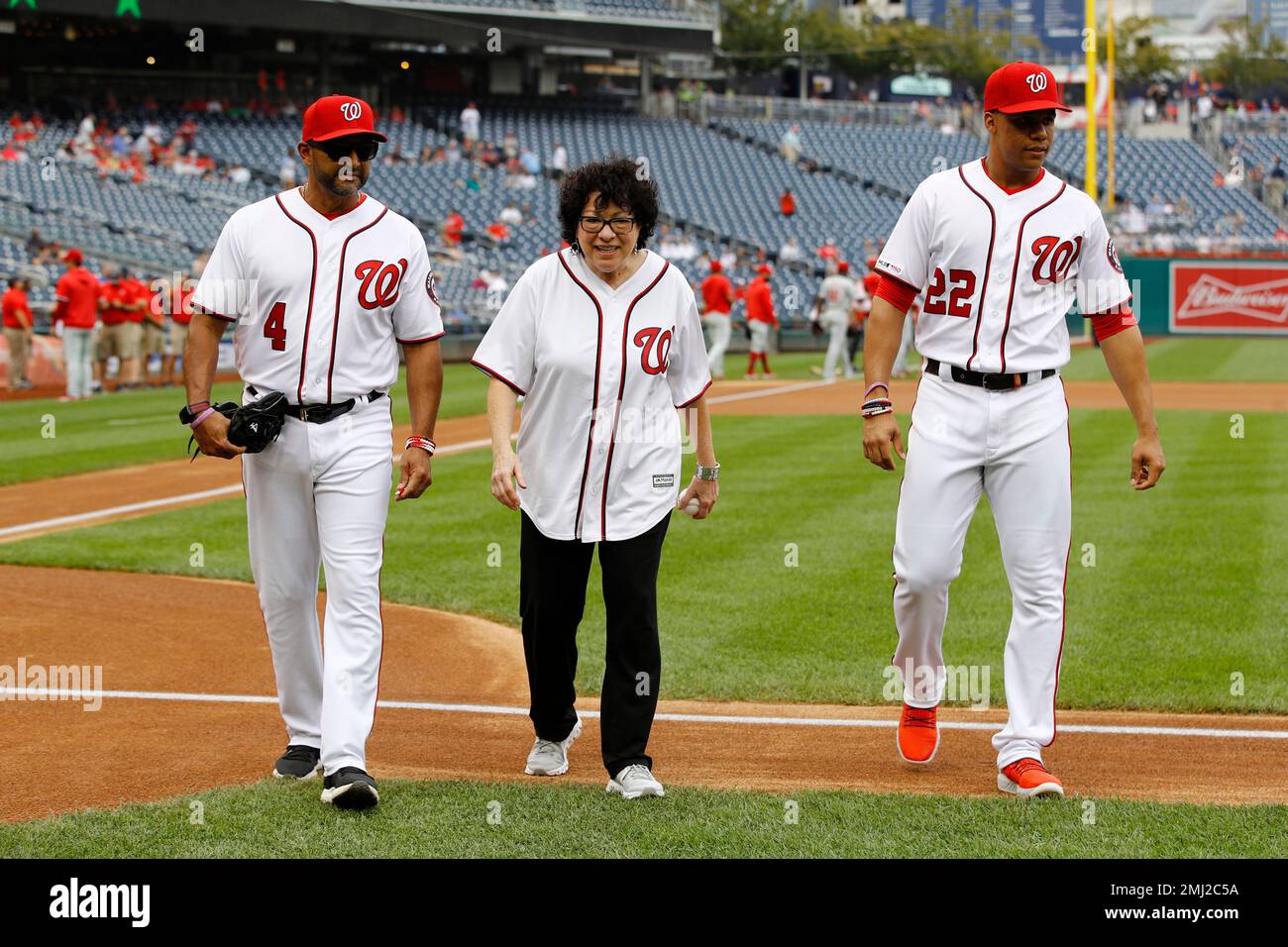 Manager Dave Martinez of the Washington Nationals makes a pitching News  Photo - Getty Images