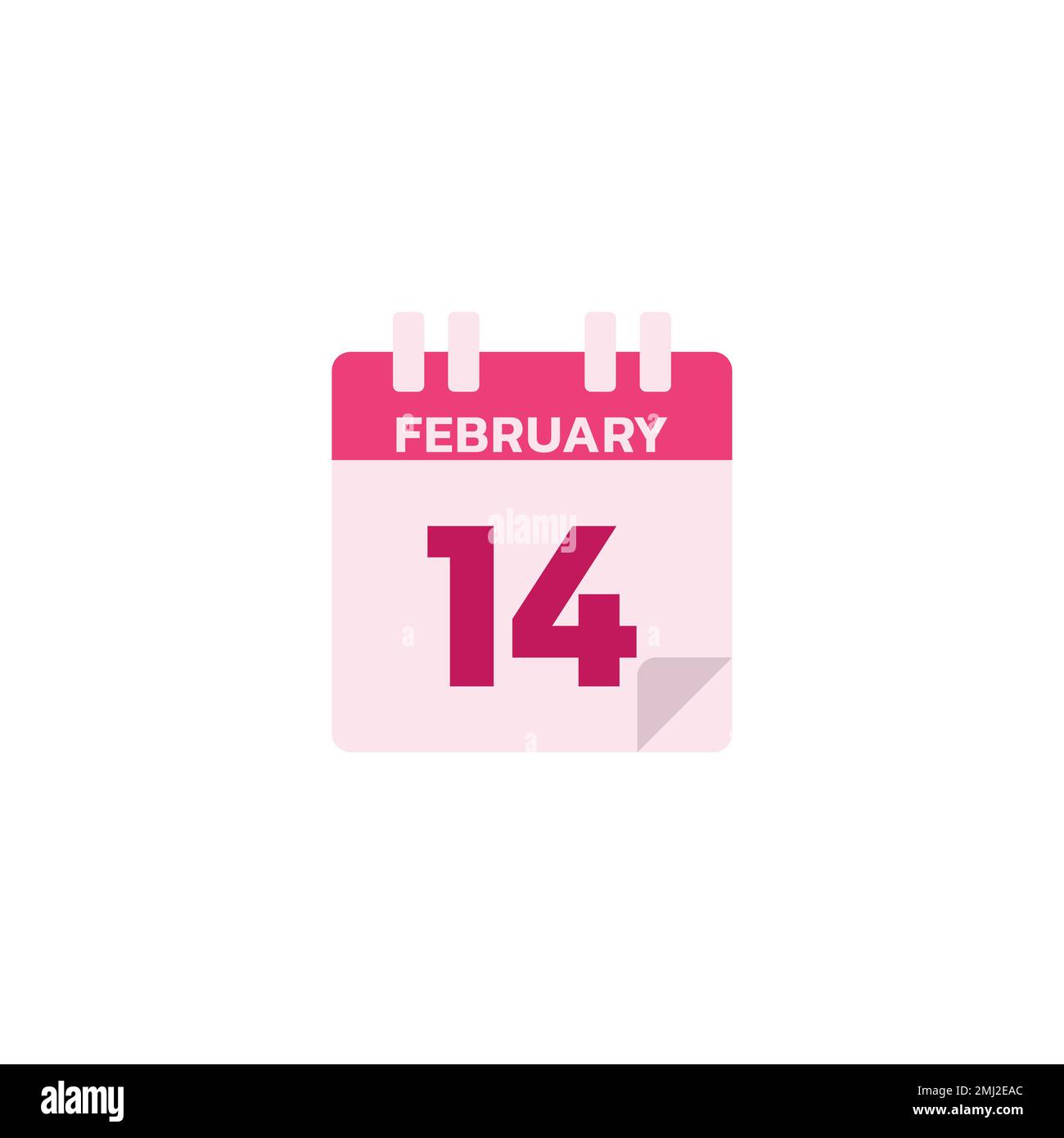 February 14 Calendar Color Icon Vector Sign Valentines Day Calendar