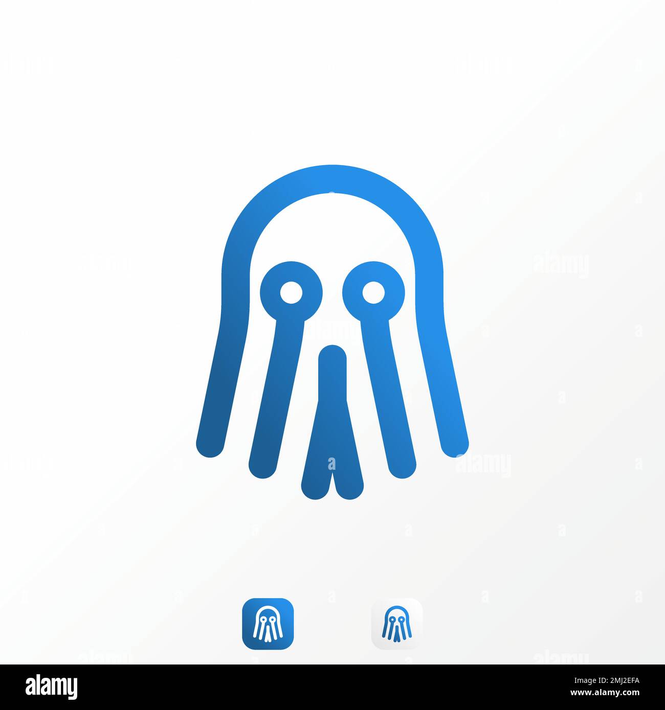 Simple but unique funny ghost in line with tech or network sign image graphic icon logo design abstract concept vector stock computer or hacker Stock Vector
