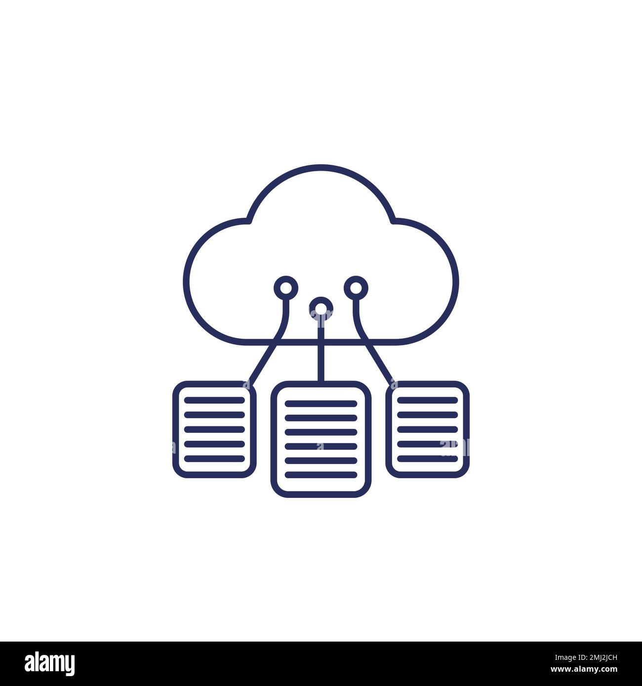 documents in a cloud line icon Stock Vector