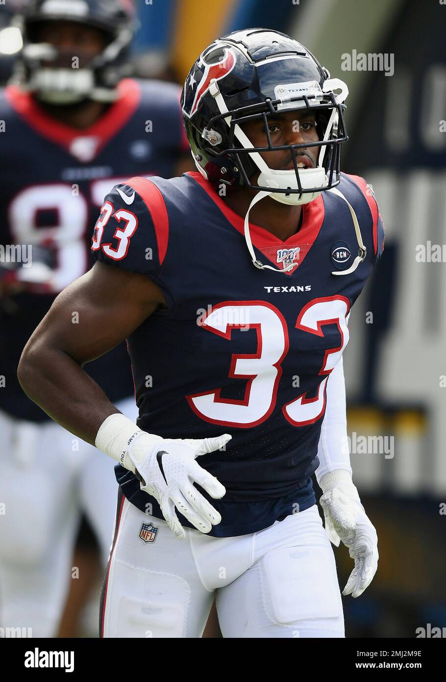 Houston Texans safety A.J. Moore Jr. (33) heads onto the field