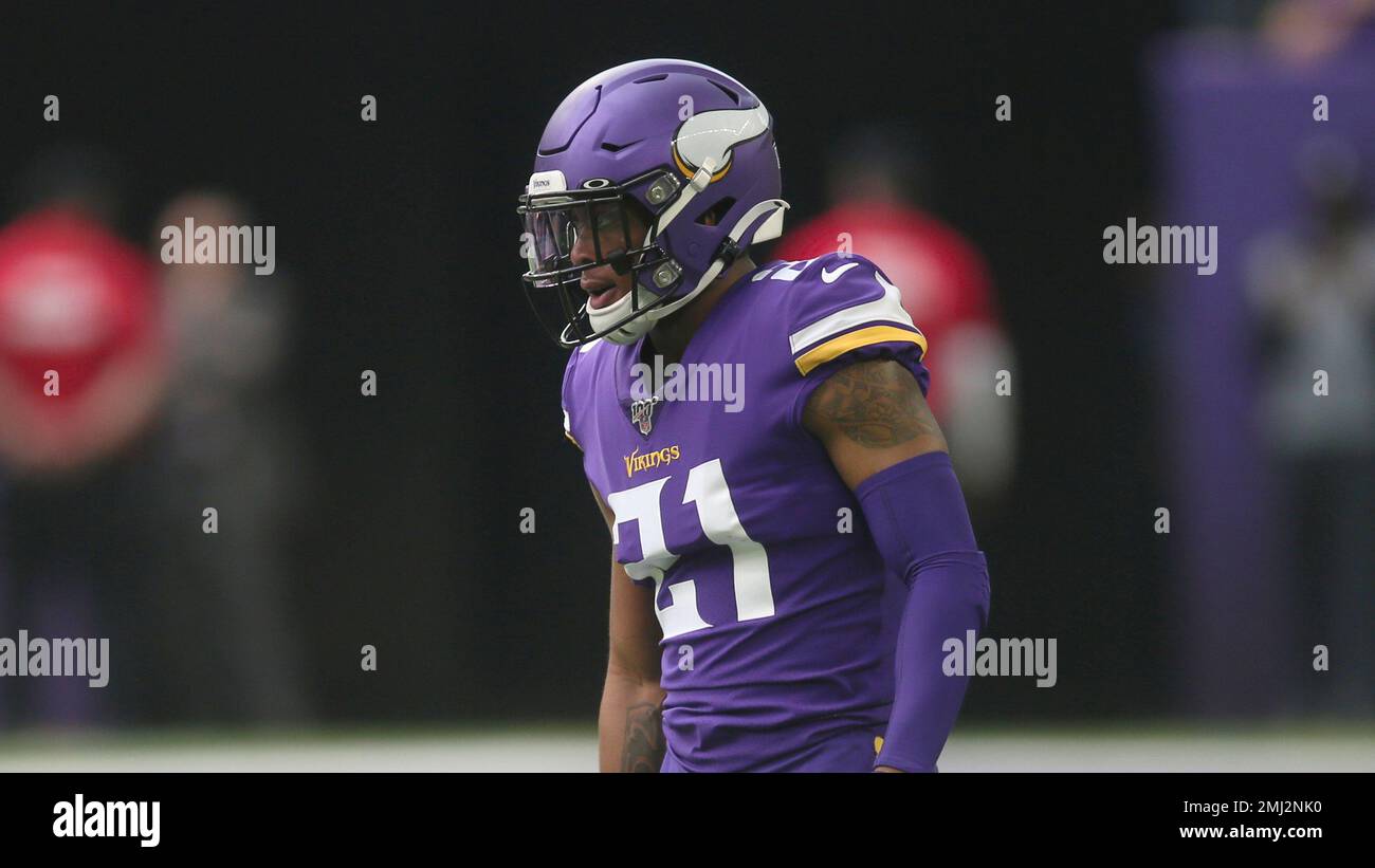 Minnesota Vikings cornerback Mike Hughes waits for a play during an NFL