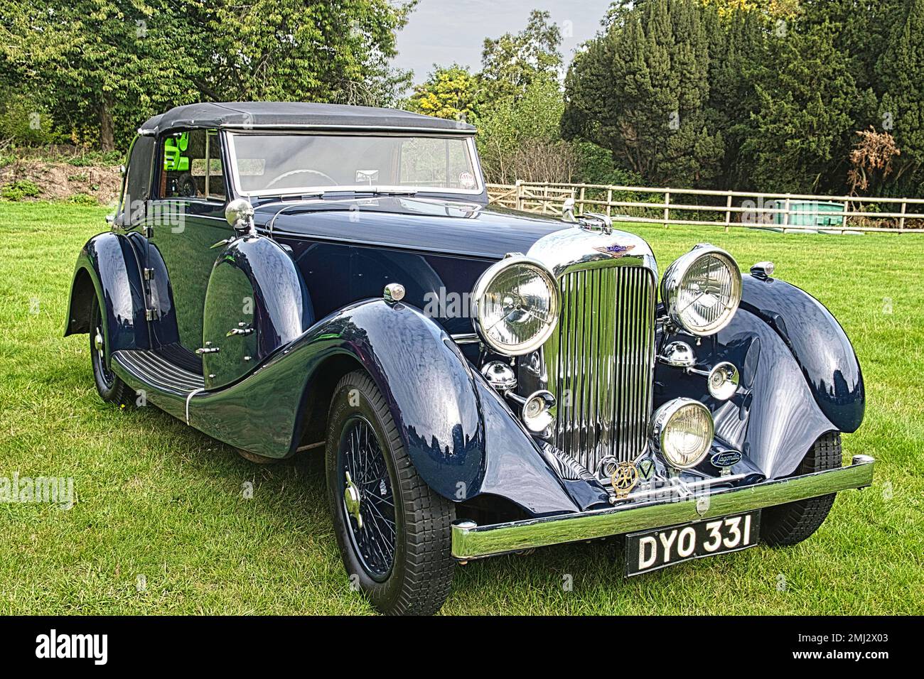A 1935 Lagonda LG45 Drophead coupe at the 2022 AGM meeting of the