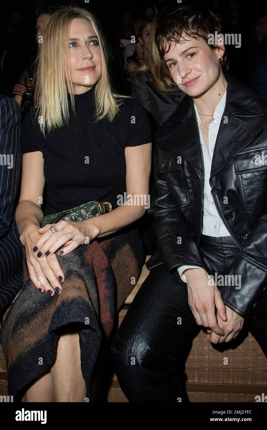 Marie-Josee Croze and Heloise Letissier of Christine and the Queens pose  for photographers ahead of the Dior Ready To wear Spring-Summer 2020  collection, unveiled during the fashion week, in Paris, Monday, Sept. 24,  2019. (Photo by Vianney Le Caer ...