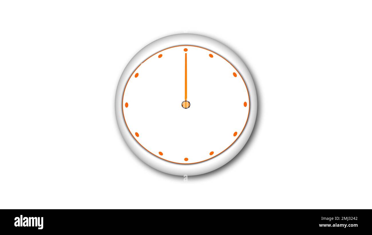 Beautiful 2d flat clock isolate on white background. concept of time. time  is 12:00 o clock Stock Photo - Alamy