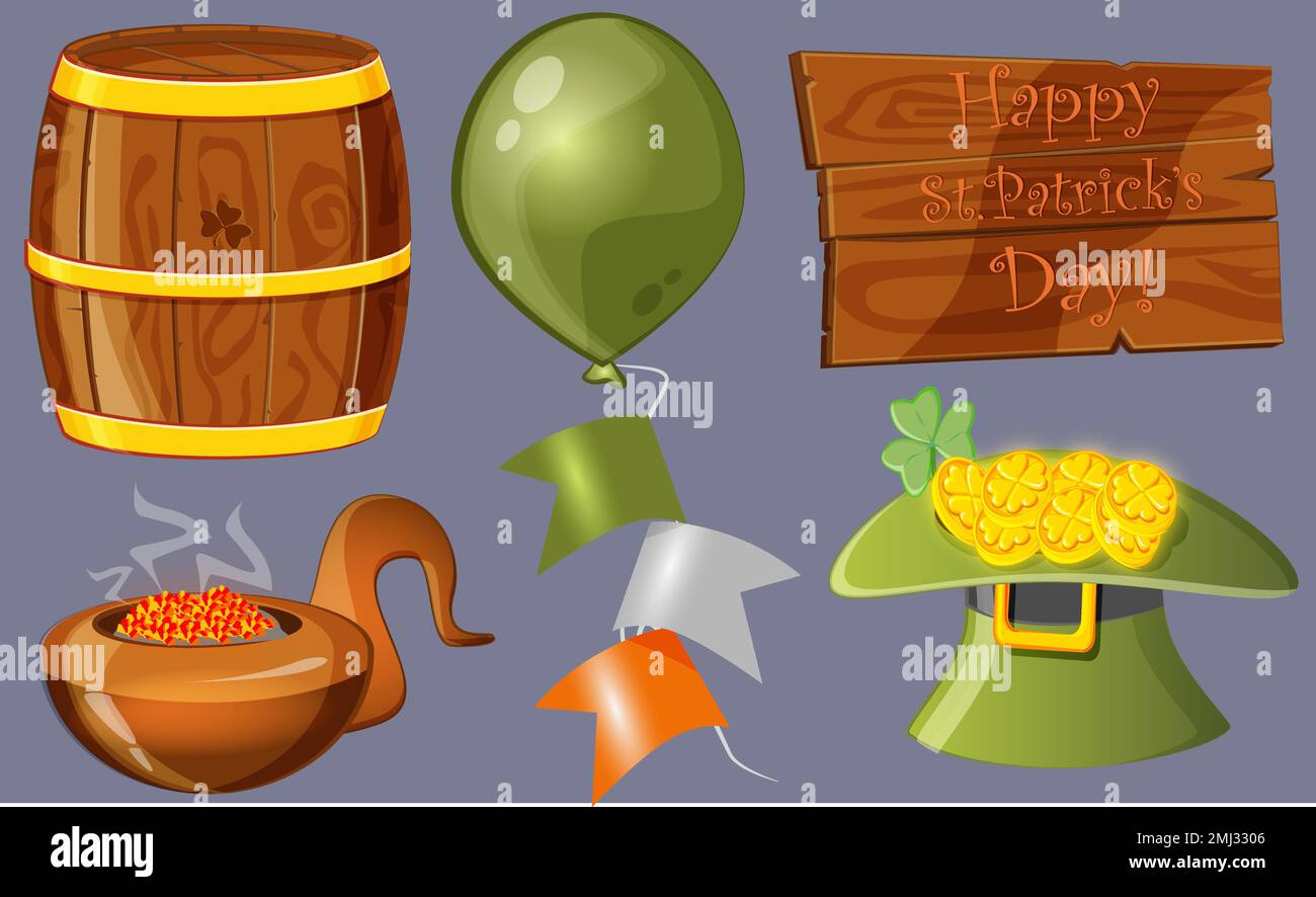 Interesting three dimensional drawings for St. Patricks Day Stock Vector