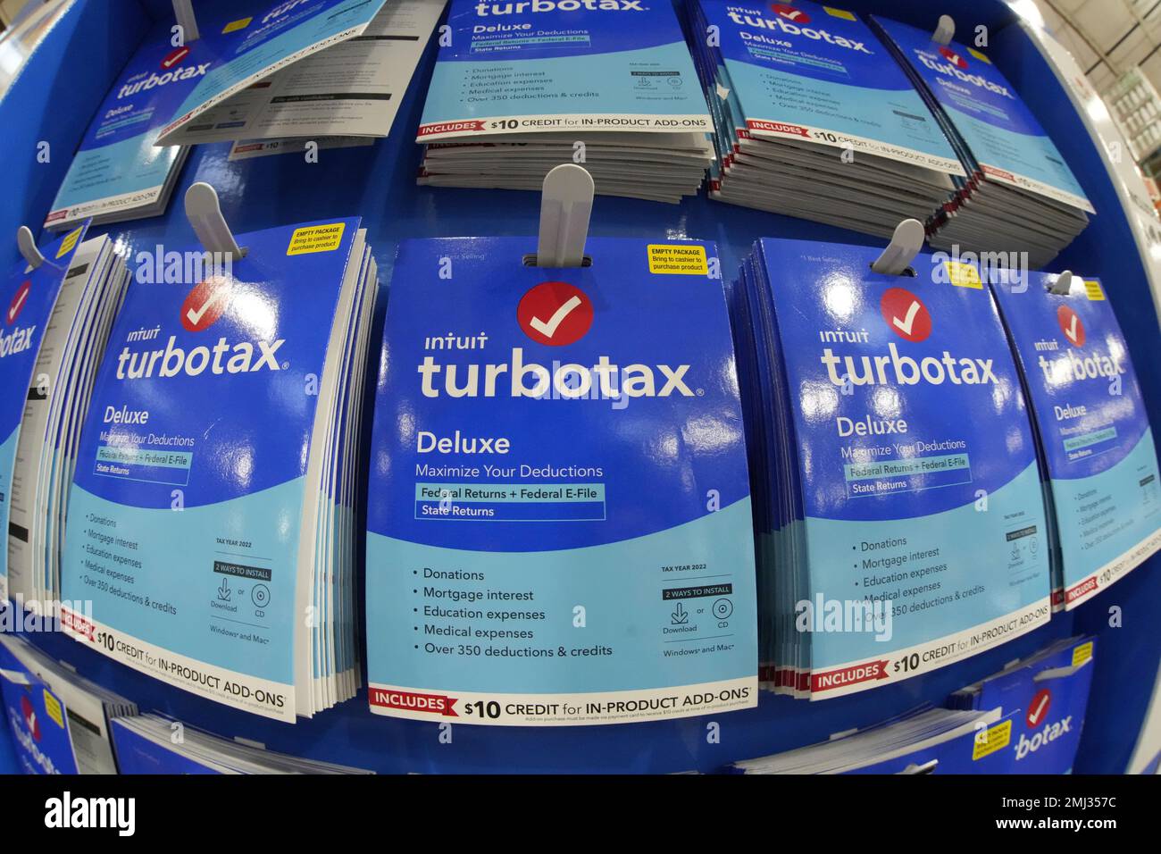 This is a display of TurboTax on display in a Costco Warehouse in Pittsburgh on Thursday, Jan