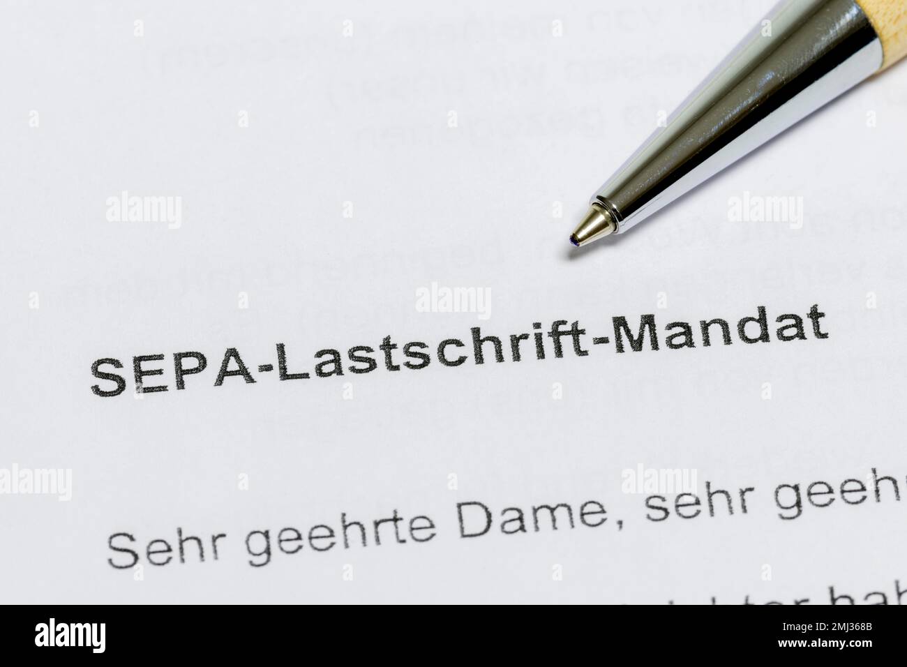 Form, SEPA Direct Debit Mandate, Finance, Money Transfer, Payment, Pen Stock Photo