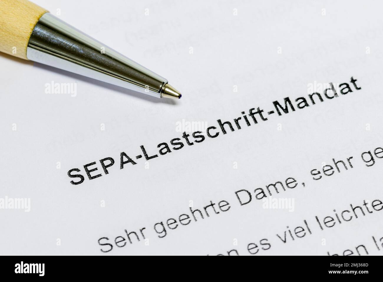 Form, SEPA Direct Debit Mandate, Finance, Money Transfer, Payment, Pen Stock Photo