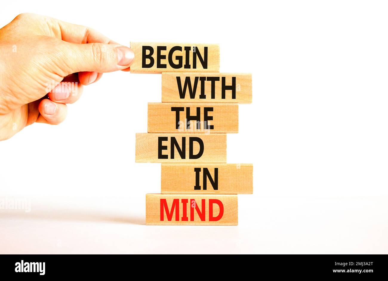 Begin in end of mind symbol. Concept words Begin with the end in mind ...