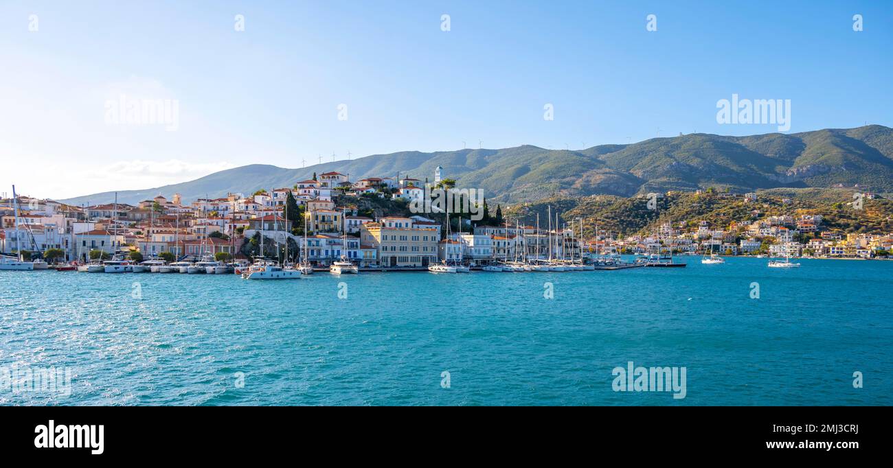 Village view Poros, Saronic Gulf, Greece Stock Photo