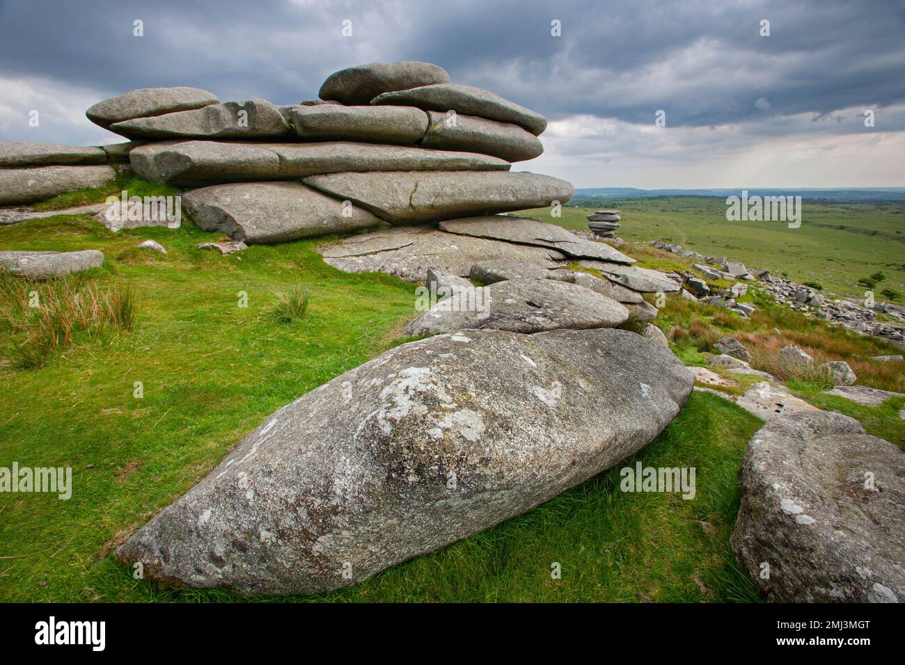 The Cheese Rings a rock outcrop on Bodmin Moor Cornwall UK June Stock ...