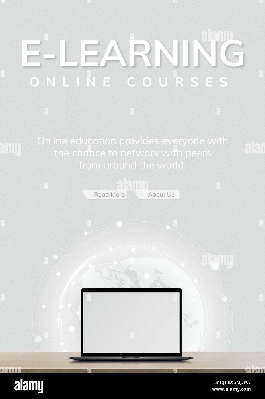 E-learning template vector future technology Stock Vector