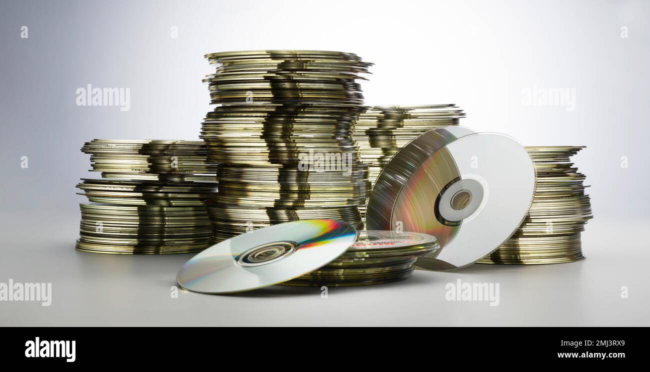 Discarded DVDs and CDs, disposal Stock Photo Alamy