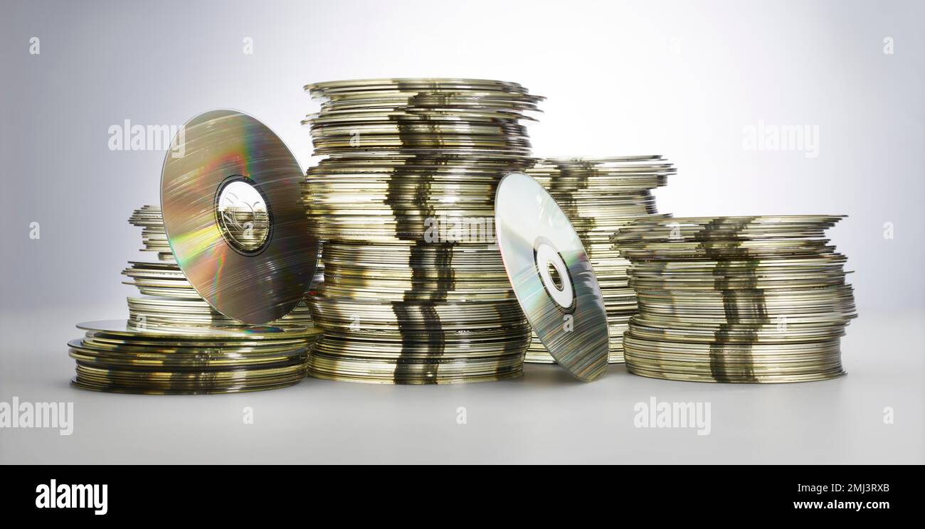Discarded DVDs and CDs, disposal Stock Photo Alamy