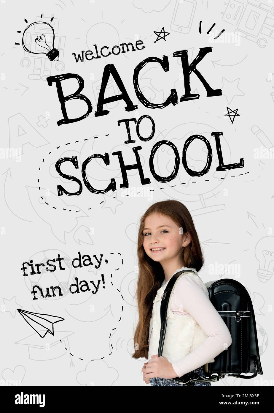 Back to school template vector with cute student Stock Vector Image ...