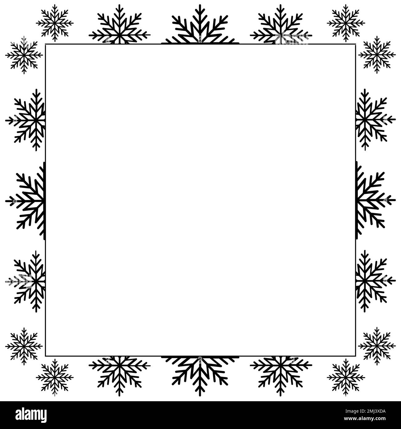 Simple and floral frame and square border Stock Photo - Alamy