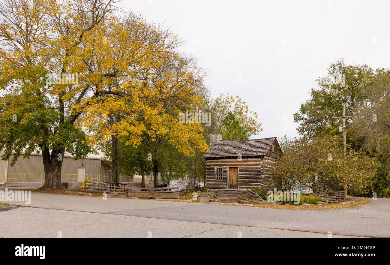 Pineville, Missouri, USA October 16, 2022 Small cabin is the first