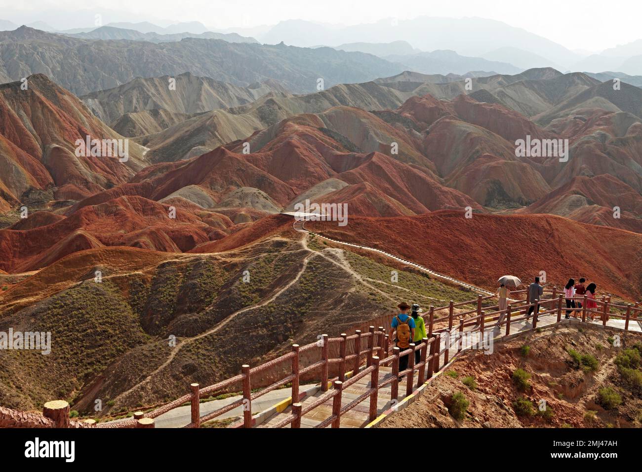 Red Mountains in Danxia Geopark or Red Cloud Park, Zhangye, Gansu