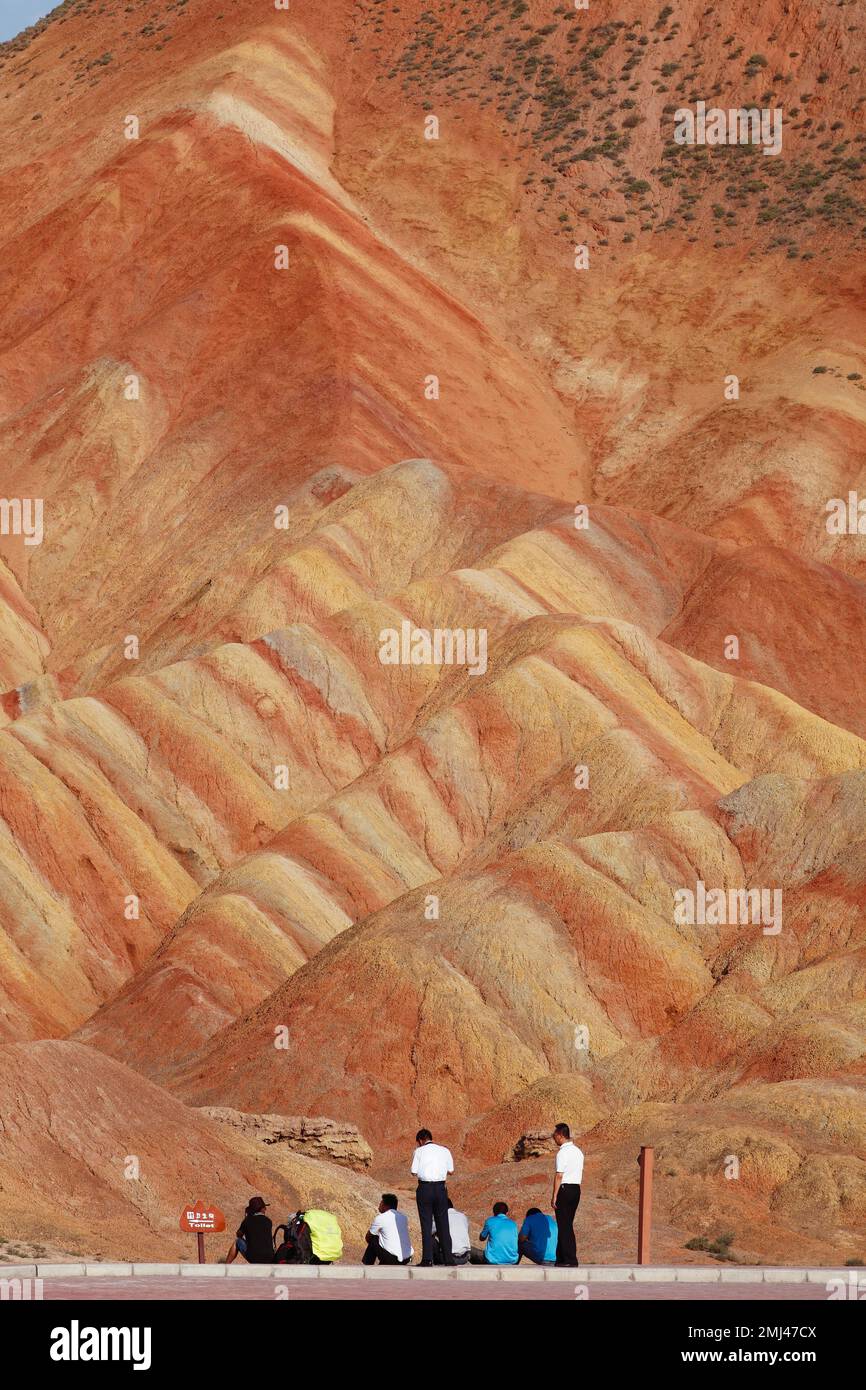 Red Mountains in Danxia Geopark or Red Cloud Park, Zhangye, Gansu
