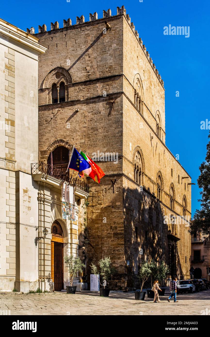 Chiaramonte Steri Palace, 17th century venue of the Court of the Holy Inquisition, Palermo, Sicily, Palermo, Sicily, Italy Stock Photo