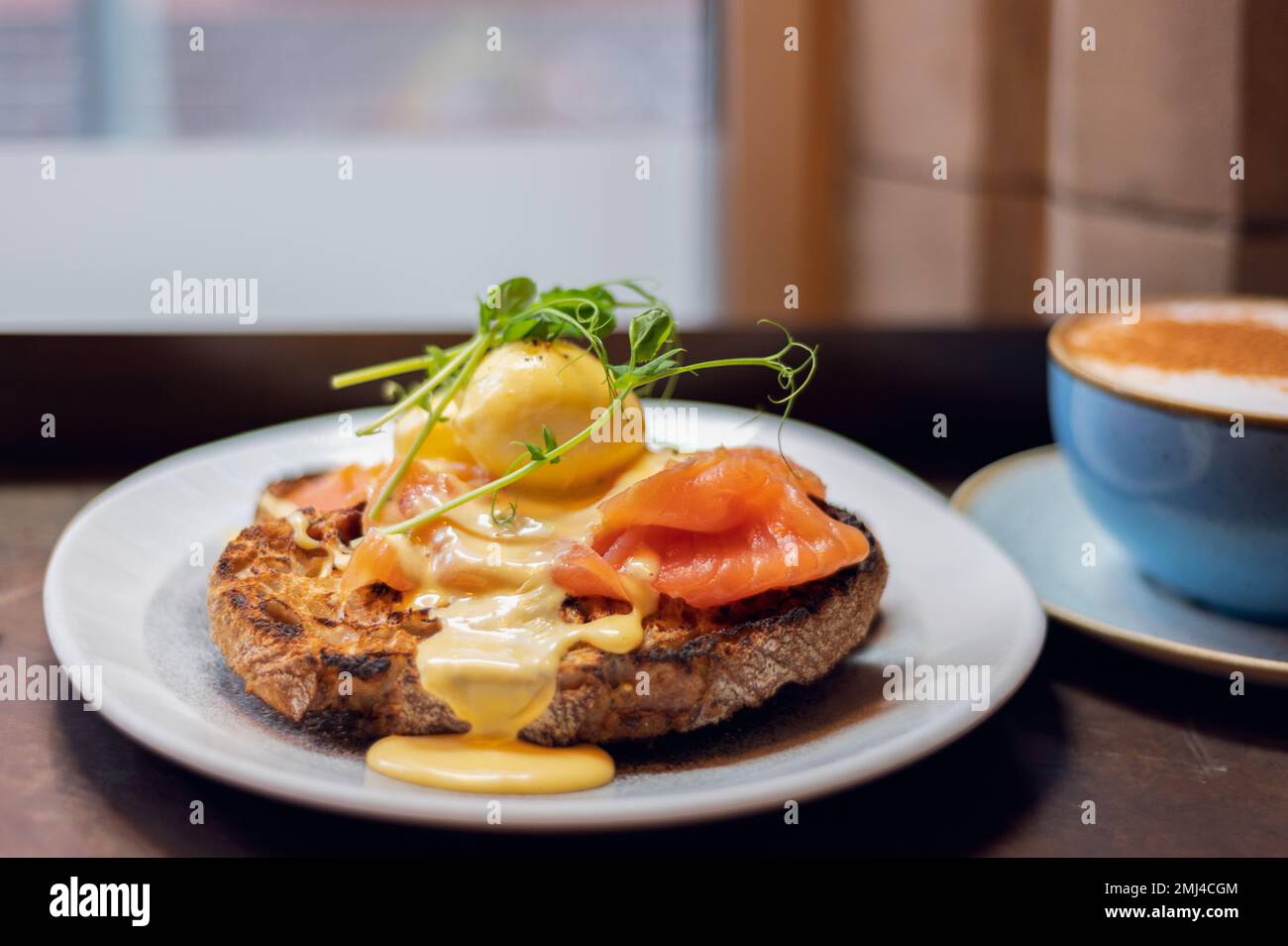 Poached eggs for breakfast Stock Photo