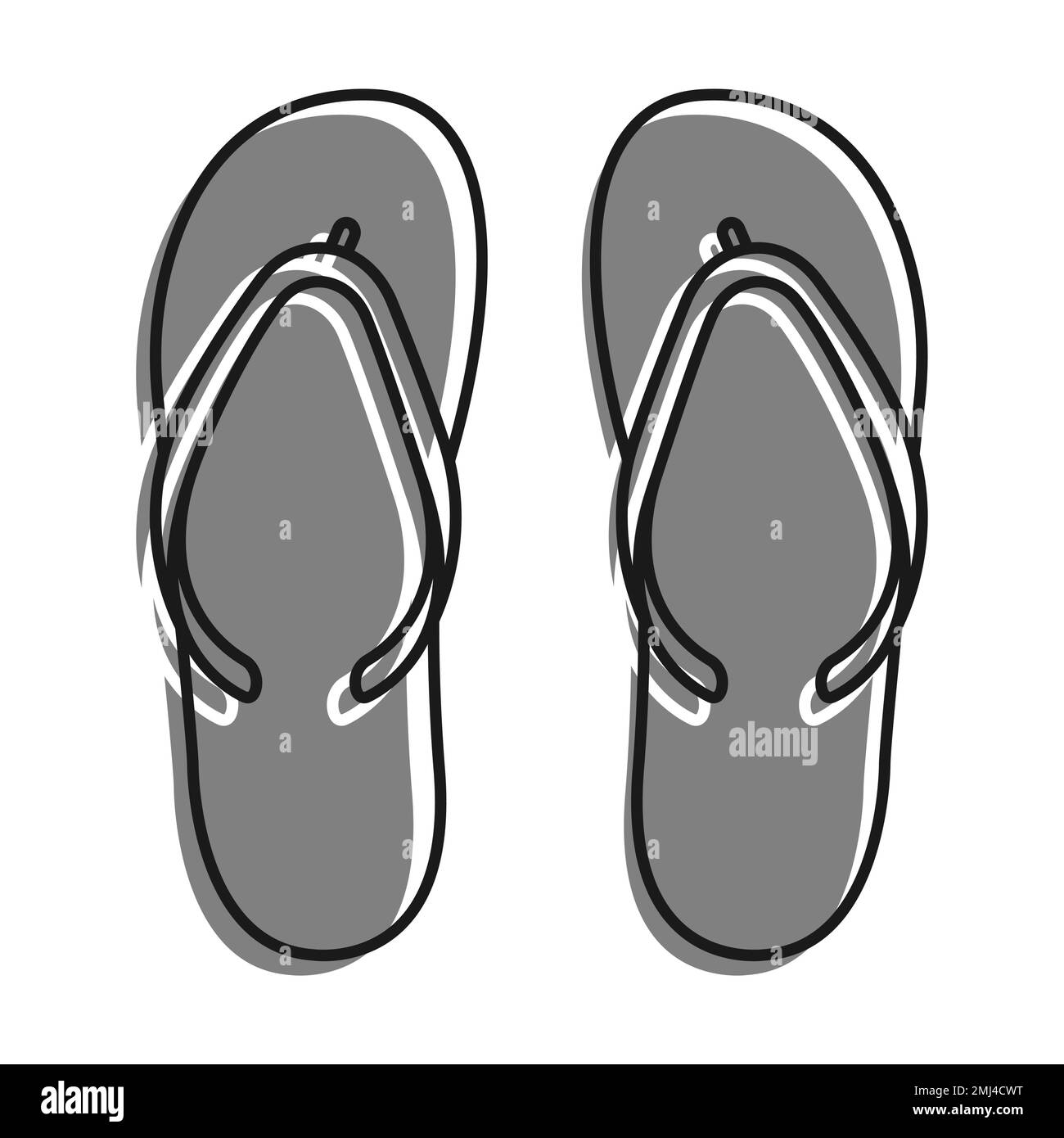 Beach Rubber Slippers filled with gray color icon. Beach Shoes. Simple ...