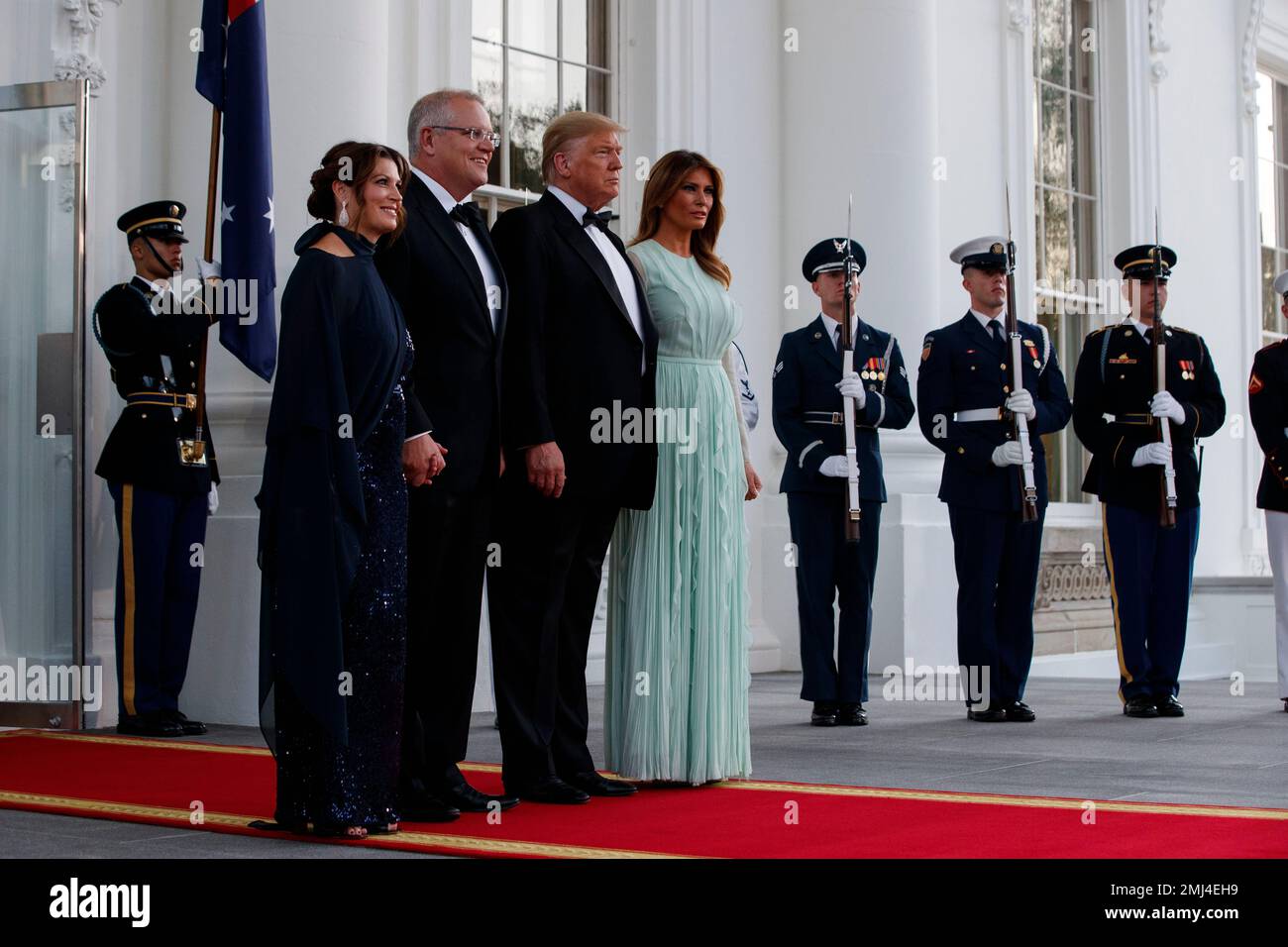 President Donald Trump and first lady Melania Trump welcome Australian ...