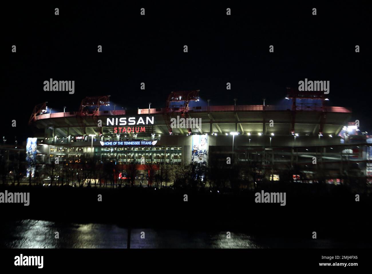 Nissan Auditorium, Nashville, TN, at night Stock Photo