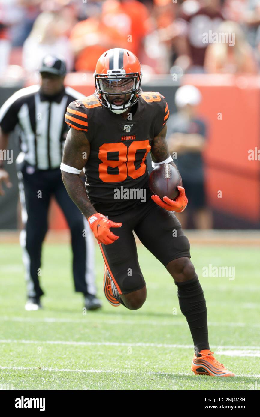 Cleveland Browns wide receiver Jarvis Landry (80) runs a route during an  NFL football game against