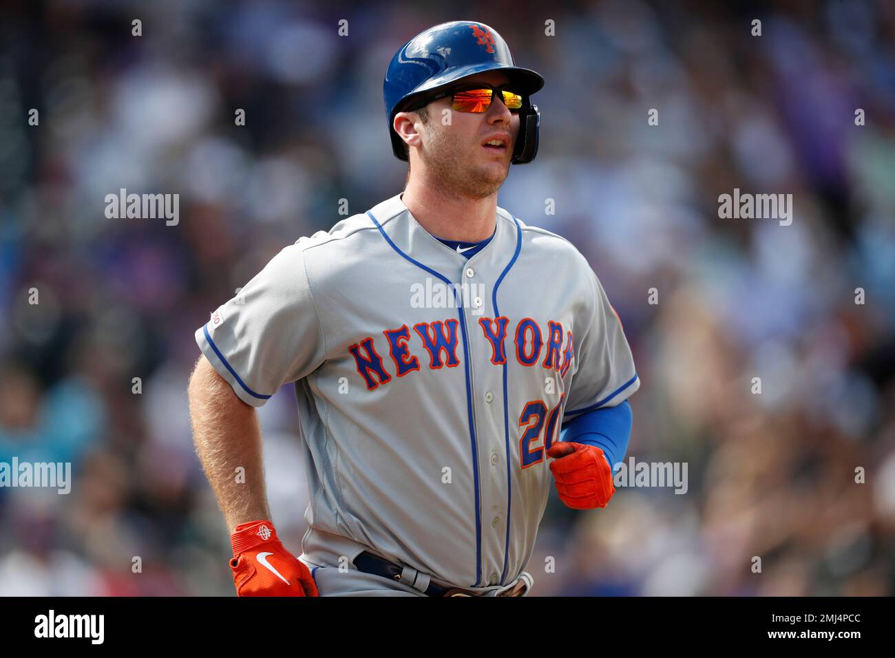 New York Mets first baseman Pete Alonso (20) in the third inning of a  baseball game Wednesday, Sept. 18, 2019, in Denver. (AP Photo/David  Zalubowski Stock Photo - Alamy