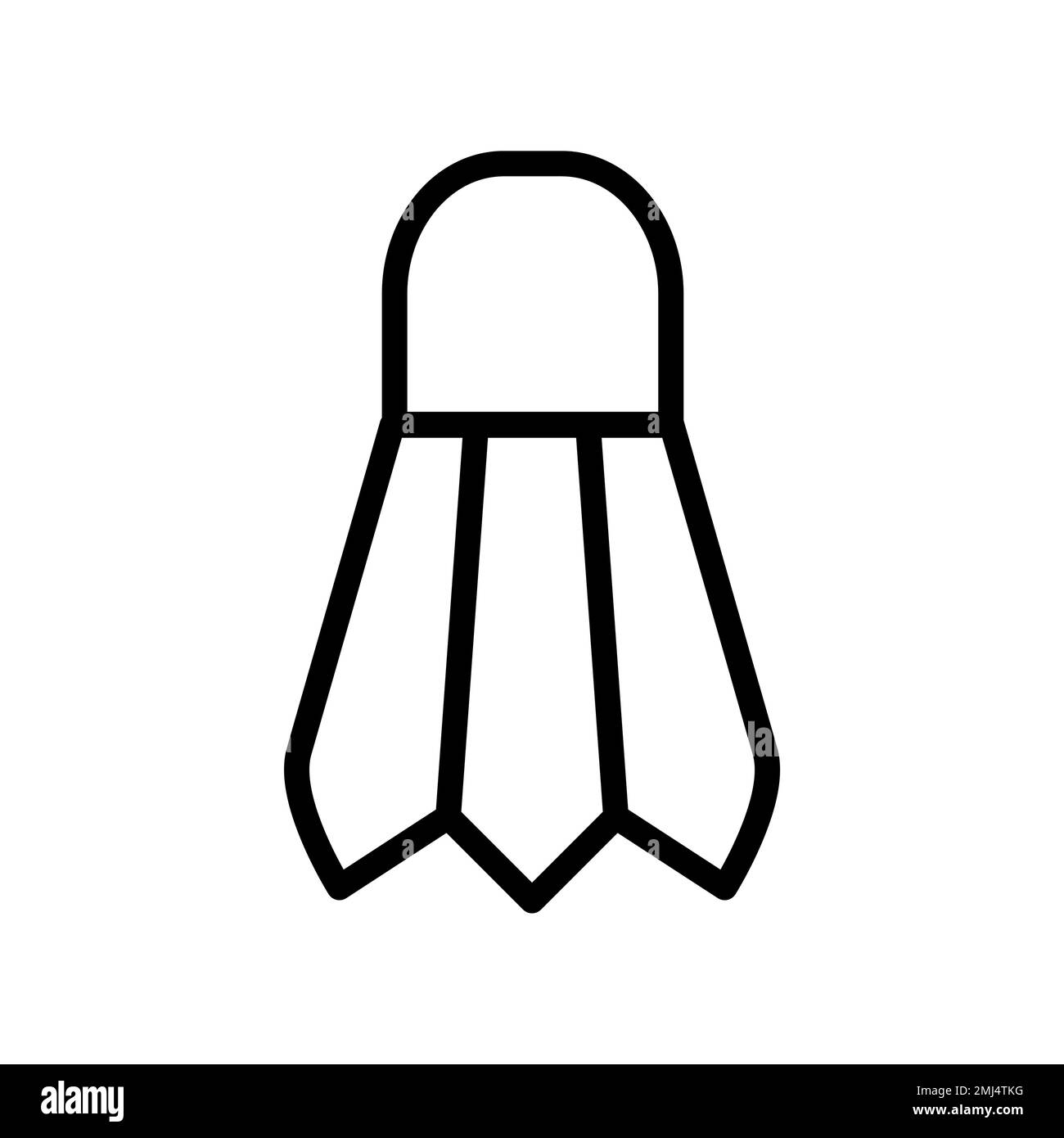 Shuttlecock icon line isolated on white background. Black flat thin ...