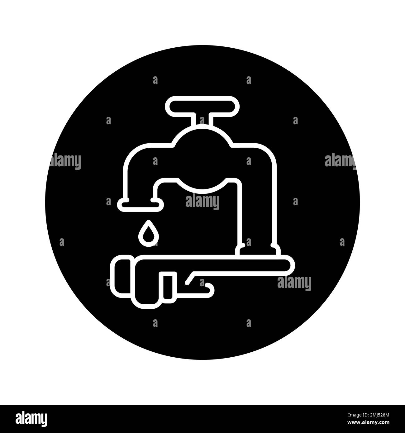 Plumbing installation black line icon pictogram for web page stock