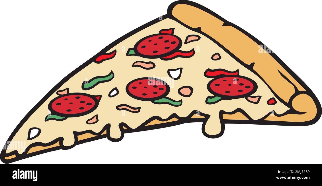 Pizza slice color. Vector illustration Stock Vector Image & Art - Alamy
