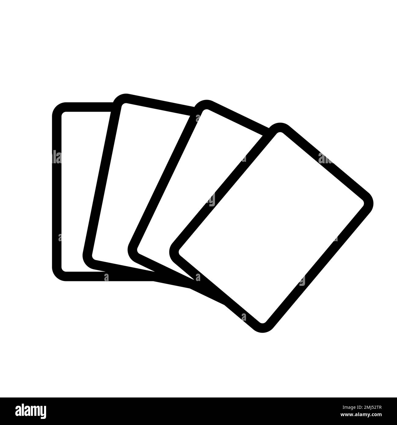 Card deck icon line isolated on white background. Black flat thin icon