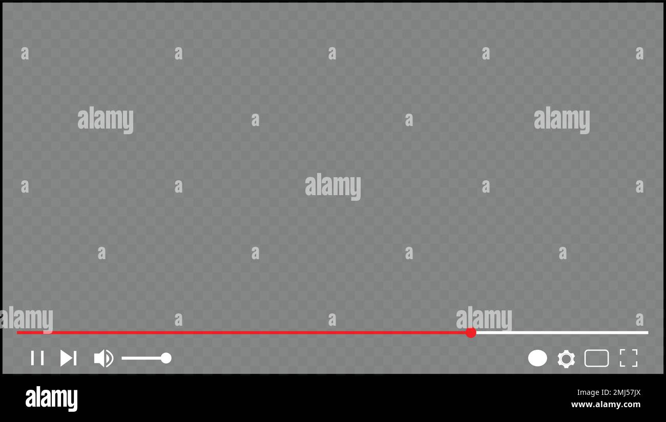 Multimedia video player frame template, transparent footage display
