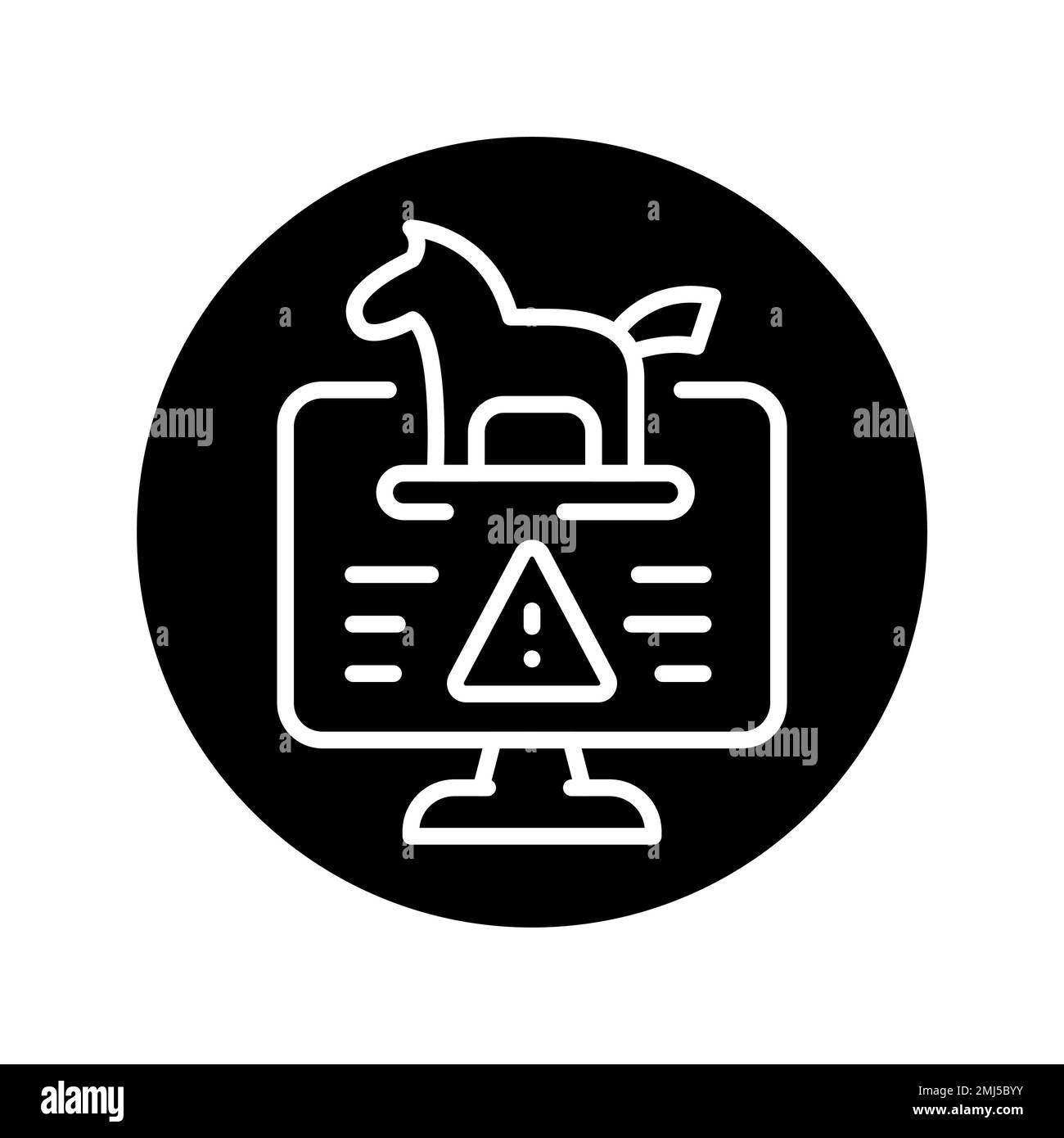 Trojan horse olor line icon. Pictogram for web page Stock Vector Image ...