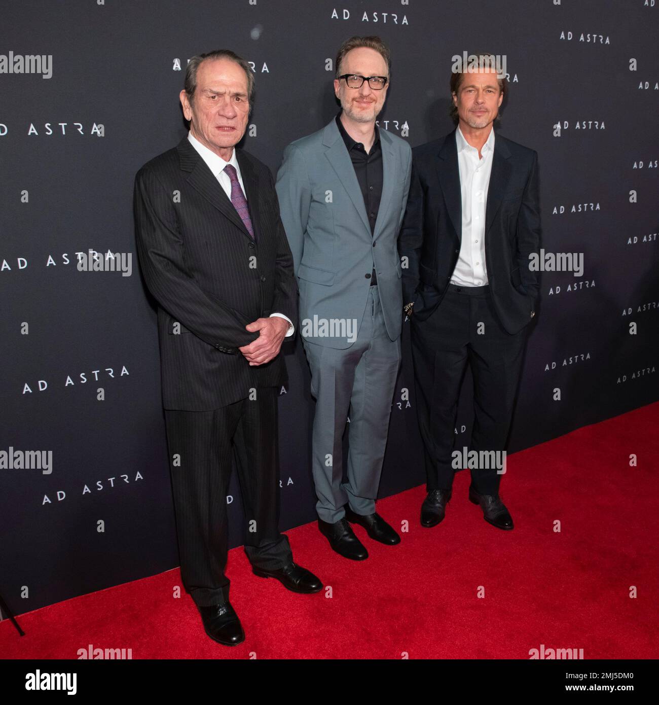 Actor Tommy Lee Jones, from left, director James Gray, and actor Brad Pitt  attend a special screening of "Ad Astra" at the National Geographic Museum  on Monday, Sept. 16, 2019, in Washington. (