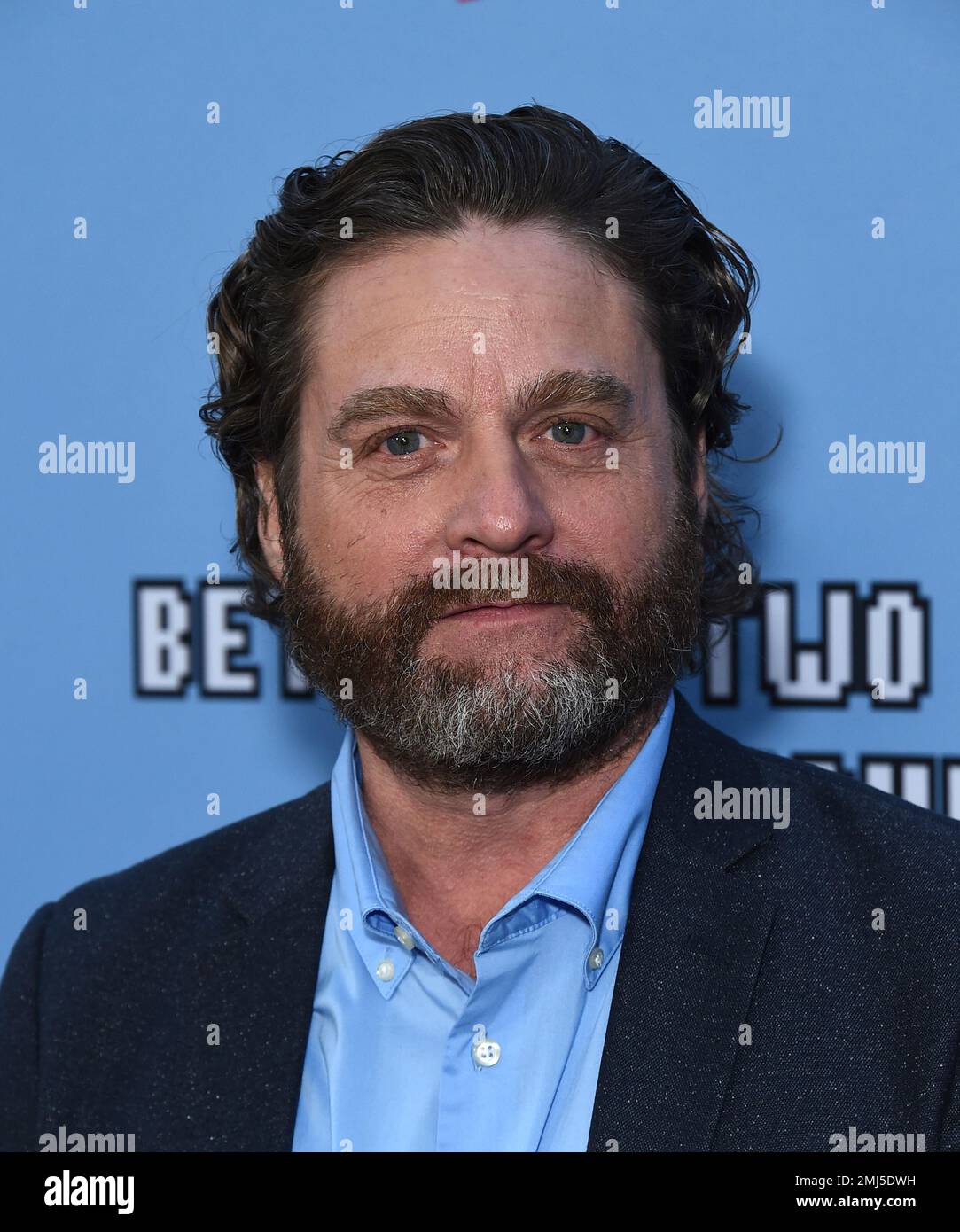 Zach Galifianakis arrives at the Los Angeles premiere of "Between Two