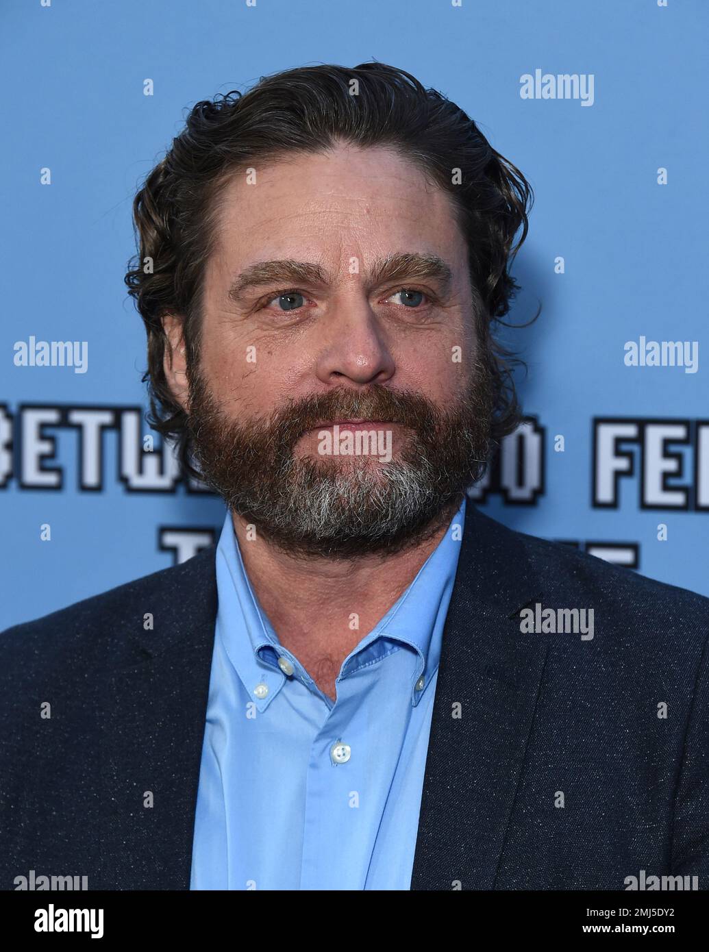Zach Galifianakis arrives at the Los Angeles premiere of "Between Two